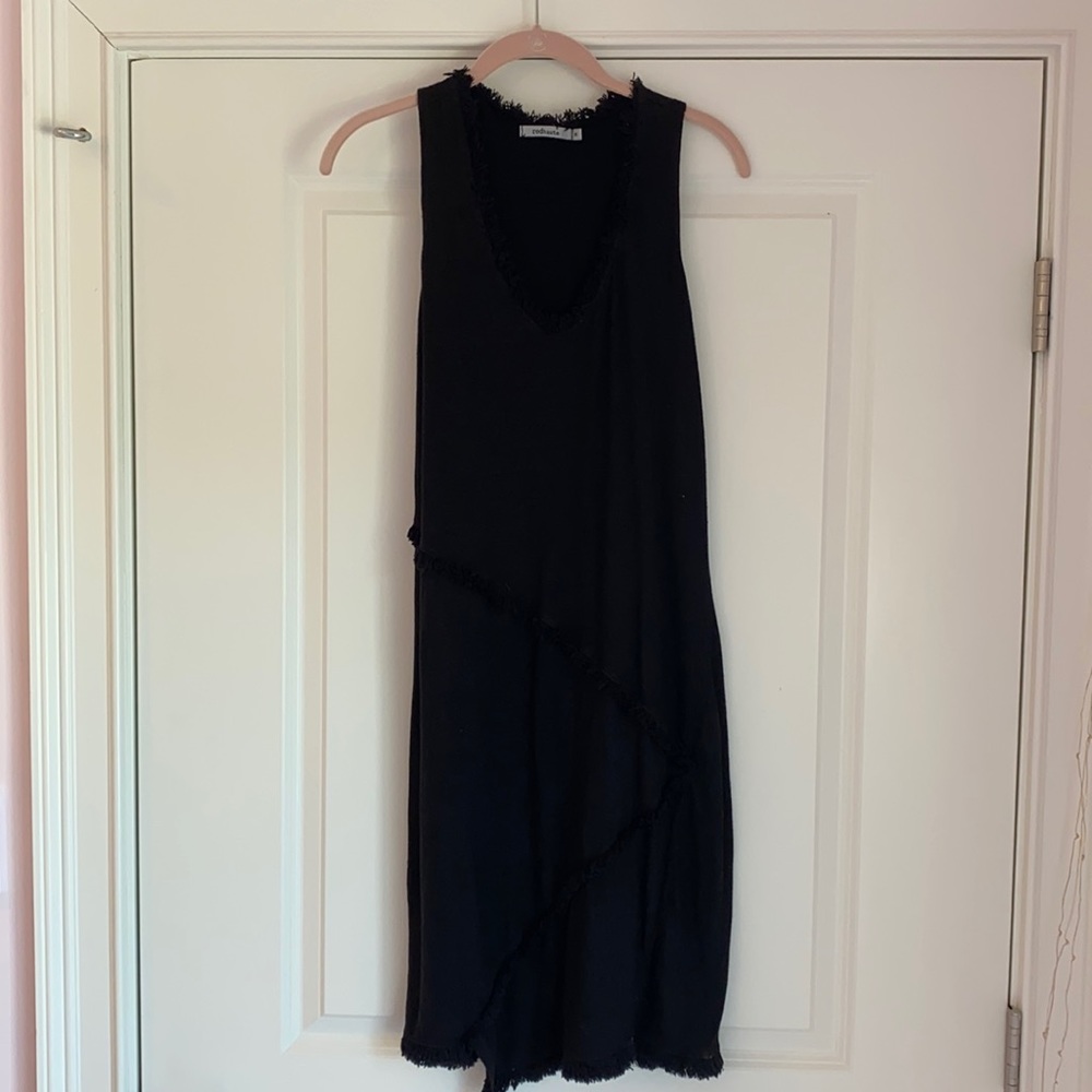 Black fringe detailed dress